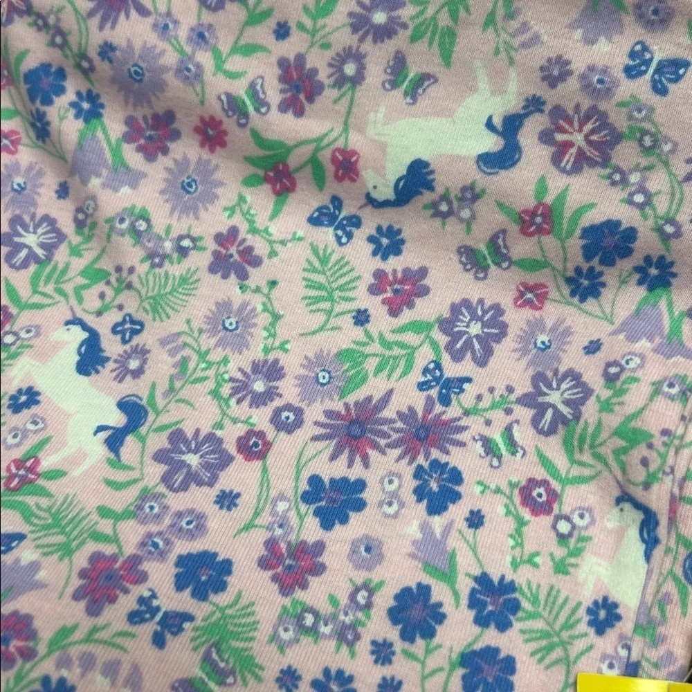 Unicorn Floral Pink and Purple Pajama Set